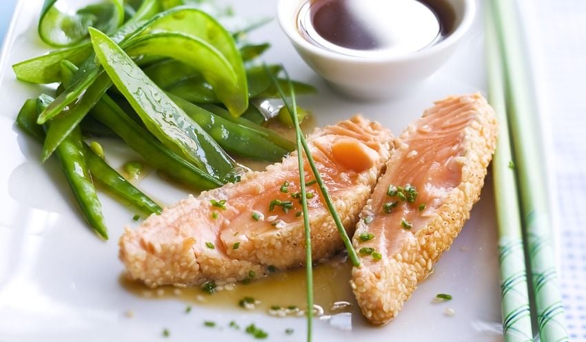 Tataki de saumon sauce ponzu