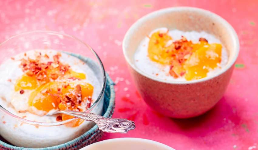 Perles de tapioca au lait de coco &agrave; la mangue