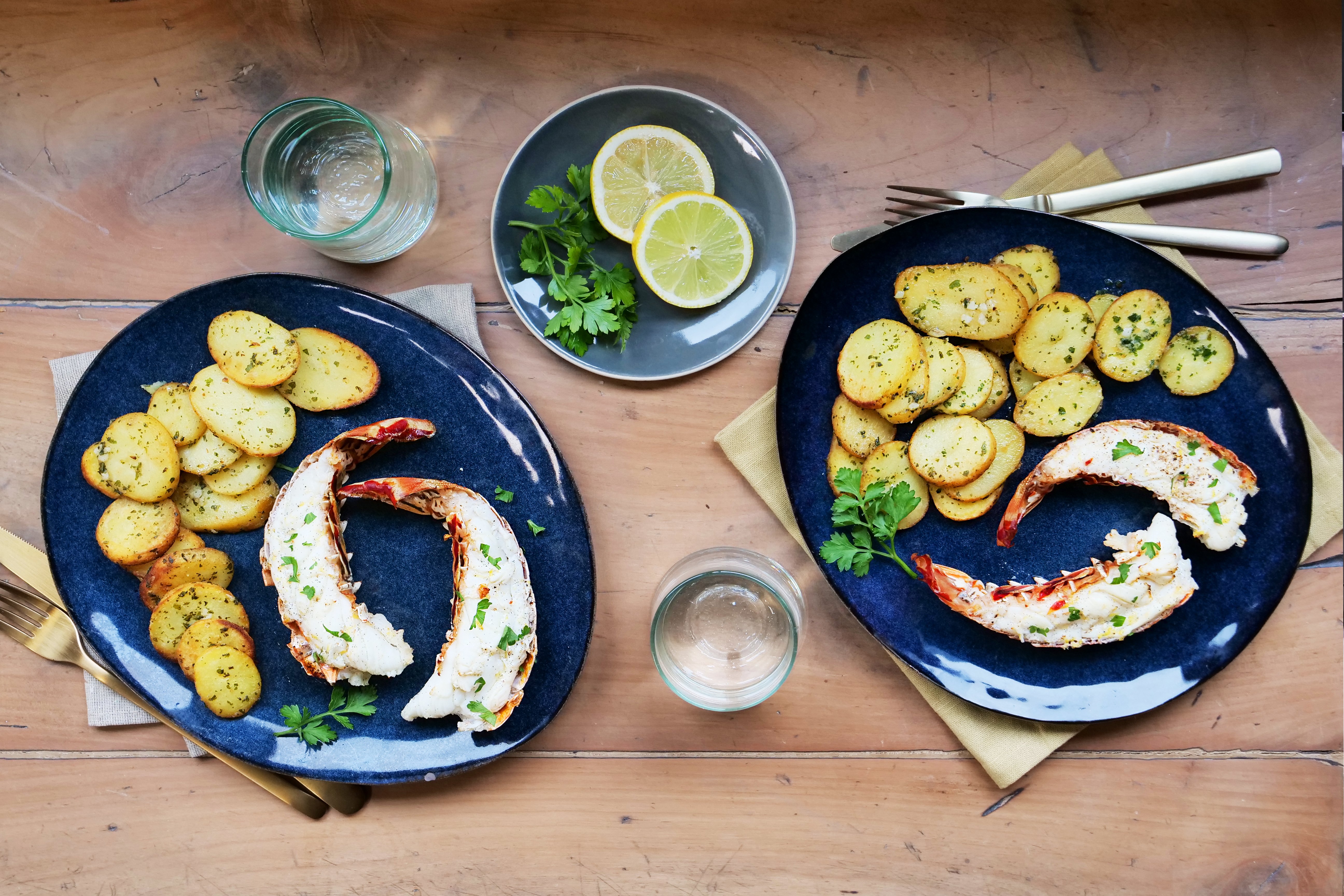 Queue de langouste au beurre vanill&eacute; au Airfryer