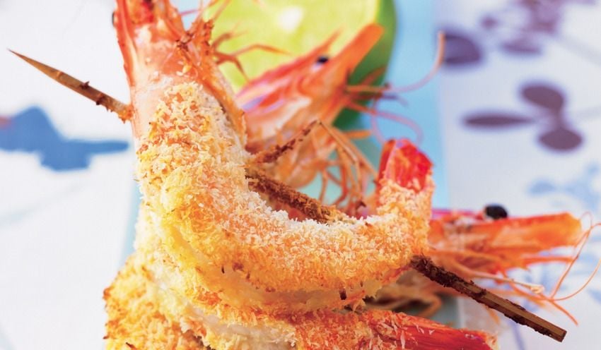 Crevettes tha&iuml;es &agrave; la noix de coco