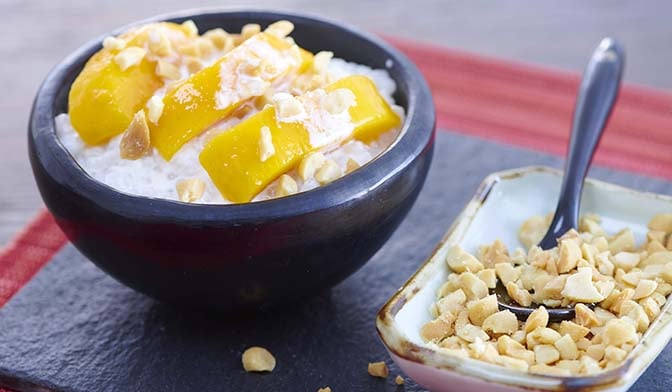 Tapioca au lait de coco et &agrave; la mangue