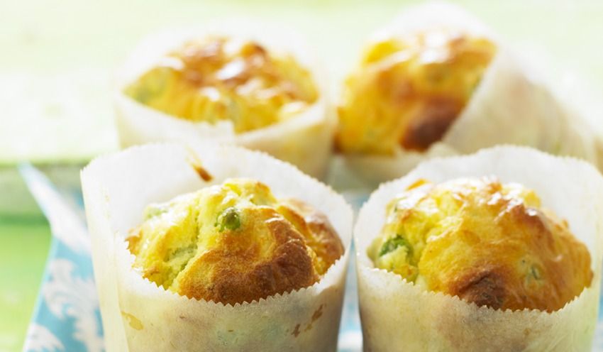 Muffins de petits pois au ch&egrave;vre et citron