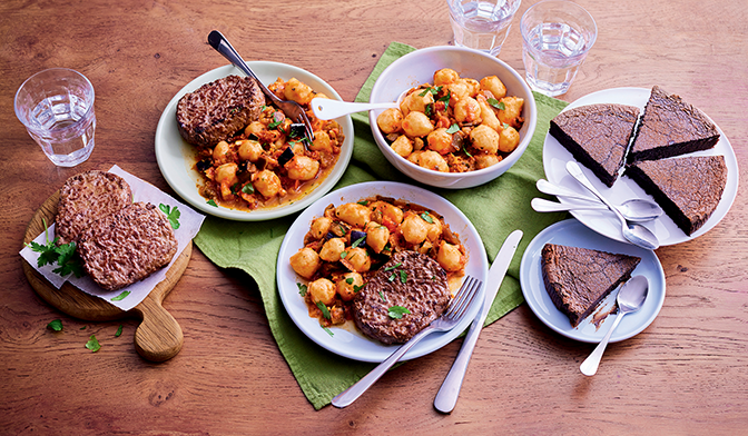 Menu &eacute;quilibr&eacute; avec fondant au chocolat