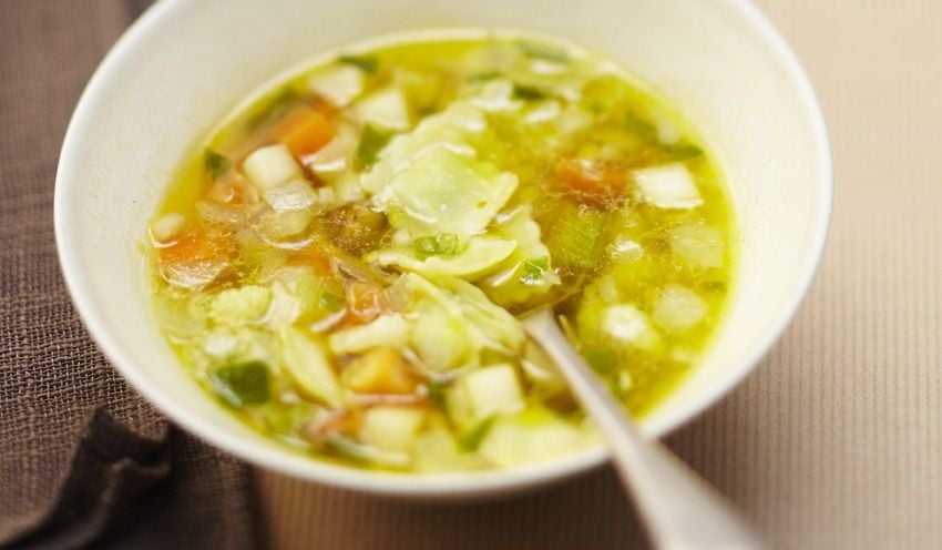 Soupe de ravioles, fa&ccedil;on minestrone
