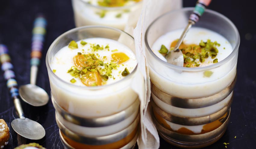 Mouhalabieh &agrave; la mangue et pistaches (Liban)