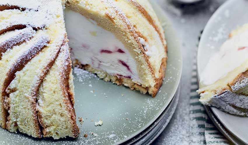 Zuccotto glace au citron et amarena