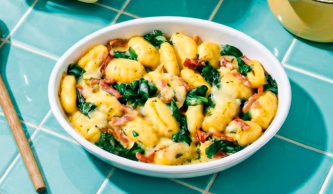 Gratin de gnocchi aux épinards et au bacon bio — vue 2