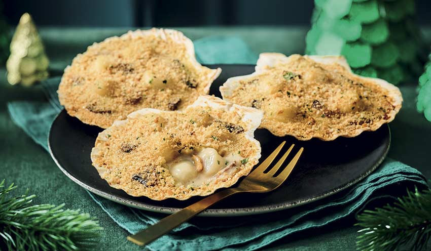 6 coquilles aux noix de Saint-Jacques, à la normande surgelés - Les
