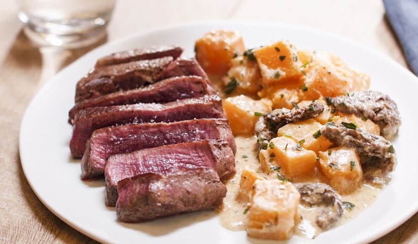 Eminc&eacute; de tournedos aux morilles