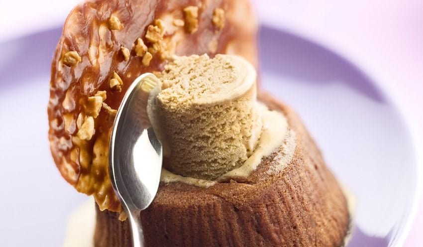 Petit fondant au chocolat c&oelig;ur caf&eacute;