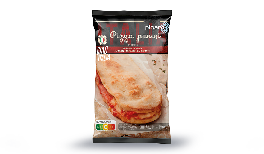 Pizza panini, sandwich pizza jambon, tomate — vue 2
