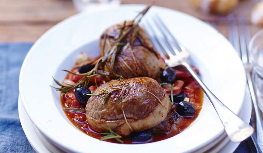 Paupiettes de veau aux olives, citron, chorizo