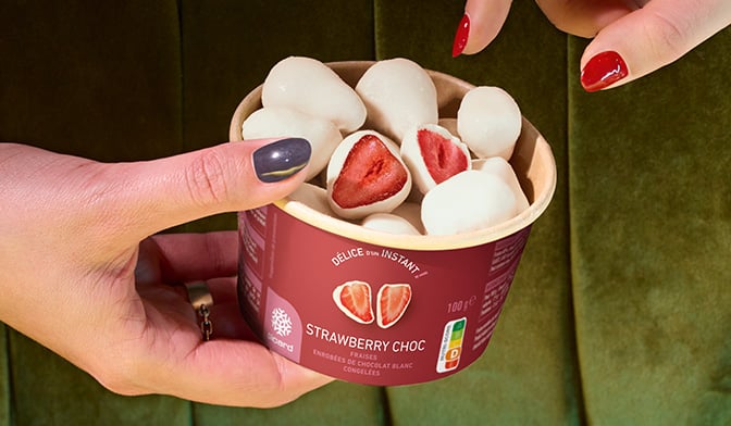 Strawberry choc, fraises enrobées chocolat blanc — vue 2
