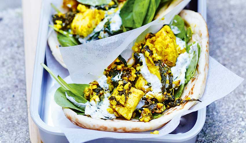 Naan au poulet citronn&eacute; et au yaourt