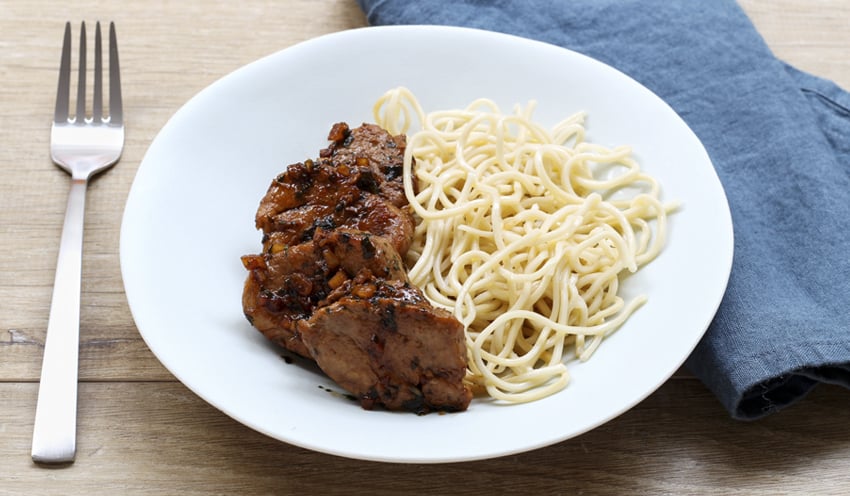 Porc saut&eacute; &agrave; l&rsquo;ail et gingembre