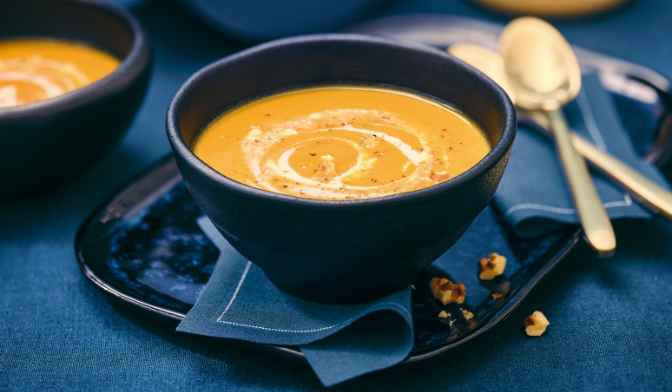 Velouté de courge butternut patate douce girolle — vue 2