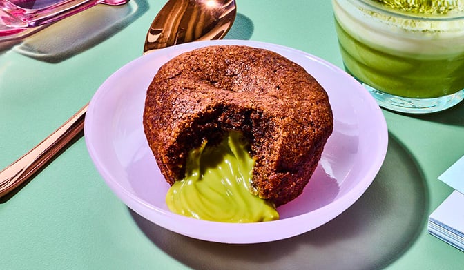 Moelleux chocolat coeur coulant matcha, 1 part — vue 2