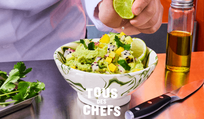 Guacamole d'avocat aux fruits exotiques