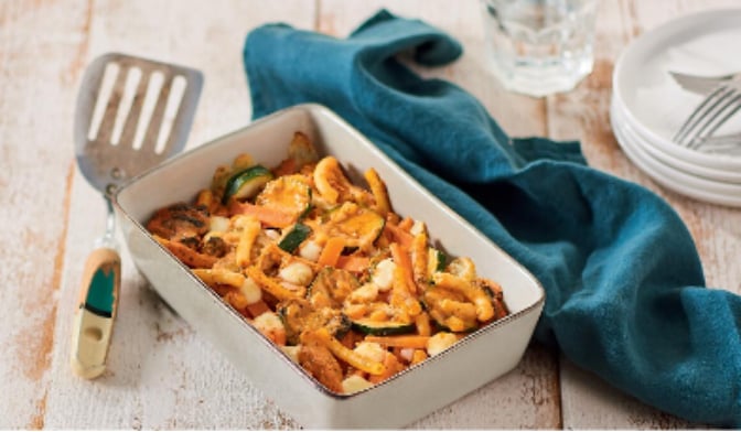 Gratin macaroni, légumes et mozzarella — vue 2
