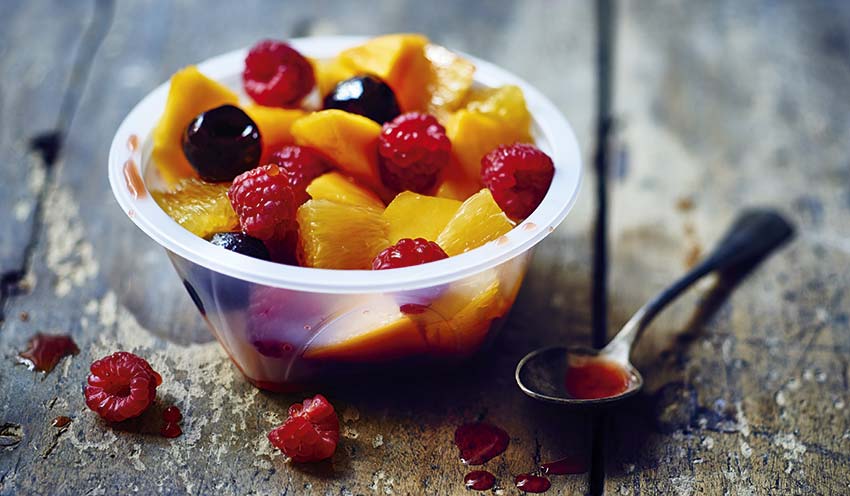Bol de fruits au sirop passion framboise — vue 2