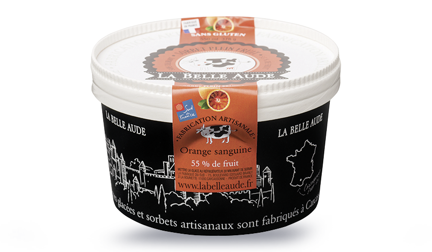Orange sanguine, sorbet plein fruit La Belle Aude — vue 2