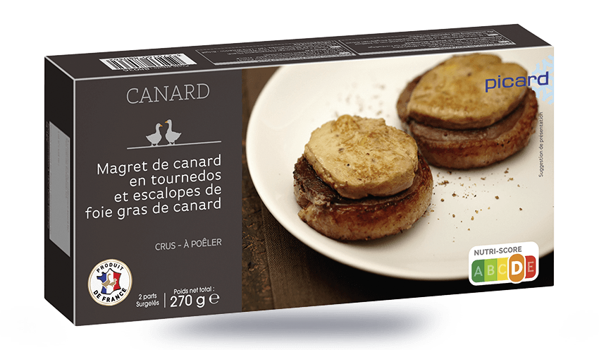 Magret de canard tournedos, escalopes de foie gras surgelés Picard
