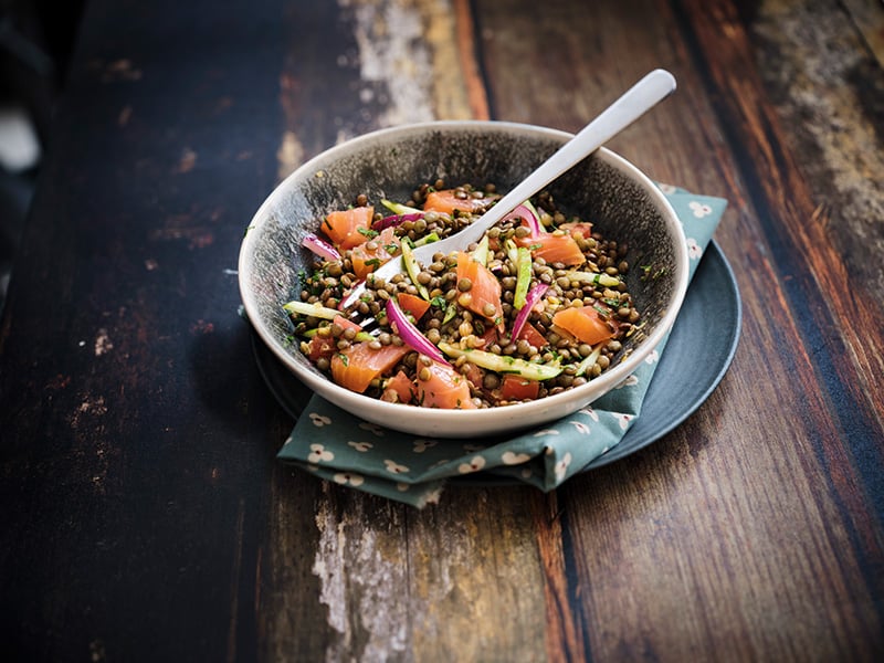 salade lentilles saumon