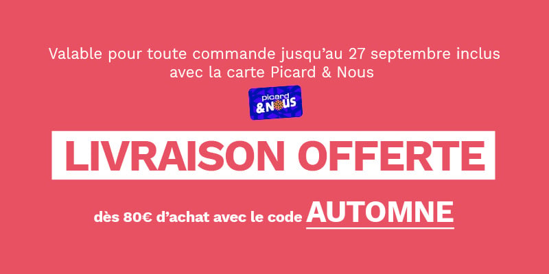 Livraison offerte d&egrave;s 80&euro; d'achat avec le code automne