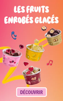 Les fruits enrob&eacute;s glac&eacute;s Picard, avec plusieurs fruits glac&eacute;s et un bouton &laquo; D&eacute;couvrir &raquo;