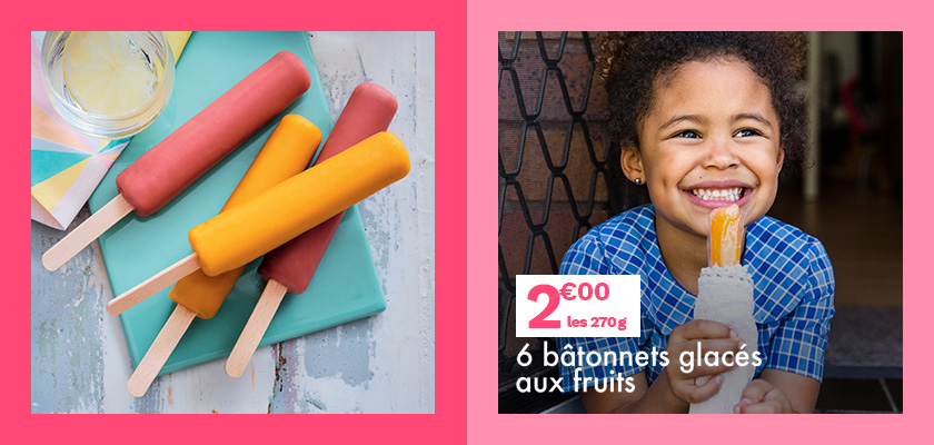 Nos 6 bâtonnets glacés aux fruits
