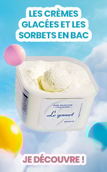crèmes glacées et les sorbets en bac