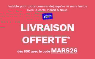 Livraison offerte d&egrave;s 60&euro; d'achat 