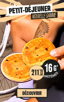 Petit-d&eacute;jeuner hyperprot&eacute;in&eacute; de la nouvelle gamme, 16 g de prot&eacute;ines, visuel de pancakes