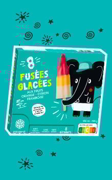 8 fus&eacute;es sorbets orange, citron, framboise