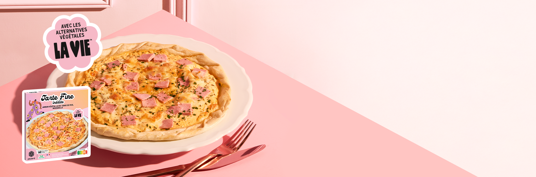 La tarte fine in&eacute;dite avec le jambon v&eacute;g&eacute;tal