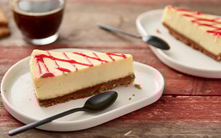 Notre cheesecake &agrave; la framboise cr&eacute;meux