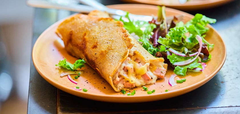 Galettes jambon tomme de montagne, oignons