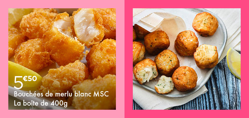 Nos bouchées de merlu blanc