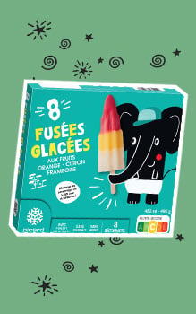 8 fus&eacute;es sorbets orange, citron, framboise