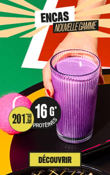 En-cas hyperprot&eacute;in&eacute; sous forme de smoothie violet, 16 g de prot&eacute;ines pour 201 kcal