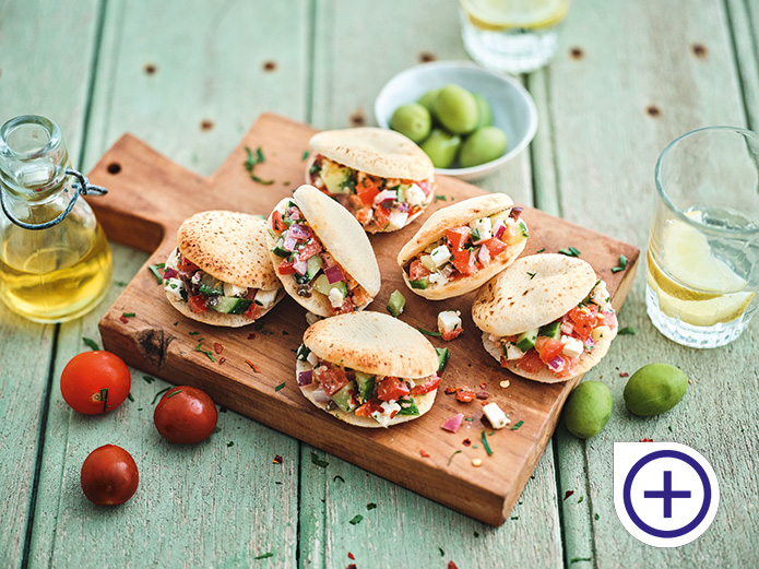 8 mini pitas féta