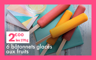 Nos 6 bâtonnets glacés aux fruits