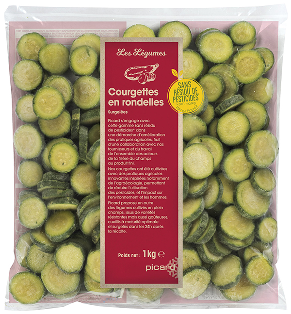 Courgettes sans residus de pesticides