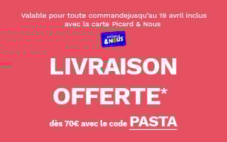 Plat de cannelloni ricotta &eacute;pinards napp&eacute;s de sauce tomate, avec offre Picard : livraison offerte d&egrave;s 70 &euro; avec le code PASTA