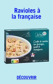 Gratin de ravioles au poulet et aux champignons