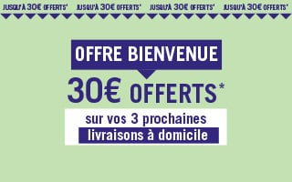 Offre r&eacute;serv&eacute;e aux clients effectuant leur premi&egrave;re commande -Jusqu'a 30&euro; offerts