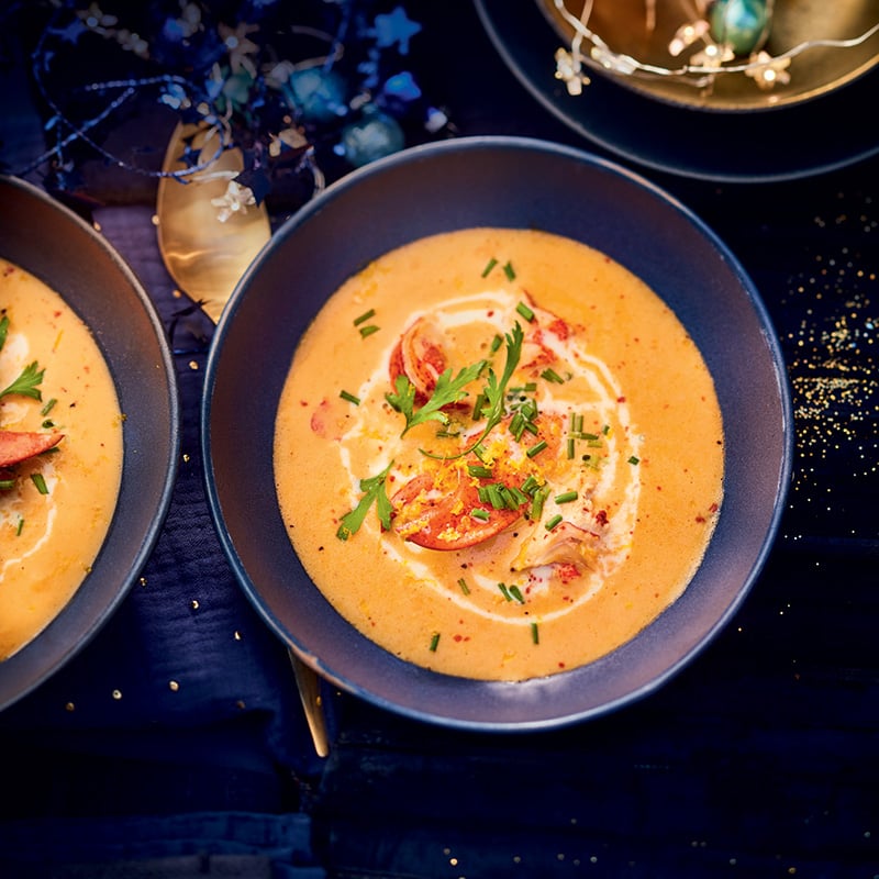 Bisque de homard à la clémentine