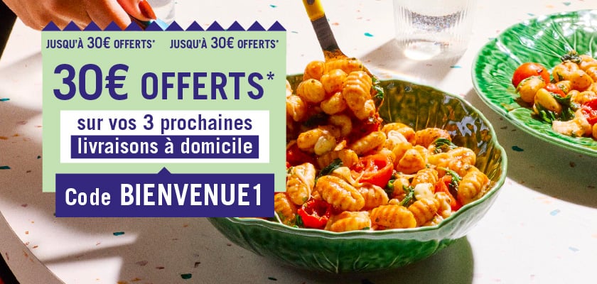 Offre r&eacute;serv&eacute;e aux clients effectuant leur premi&egrave;re commande -Jusqu'a 30&euro; offerts